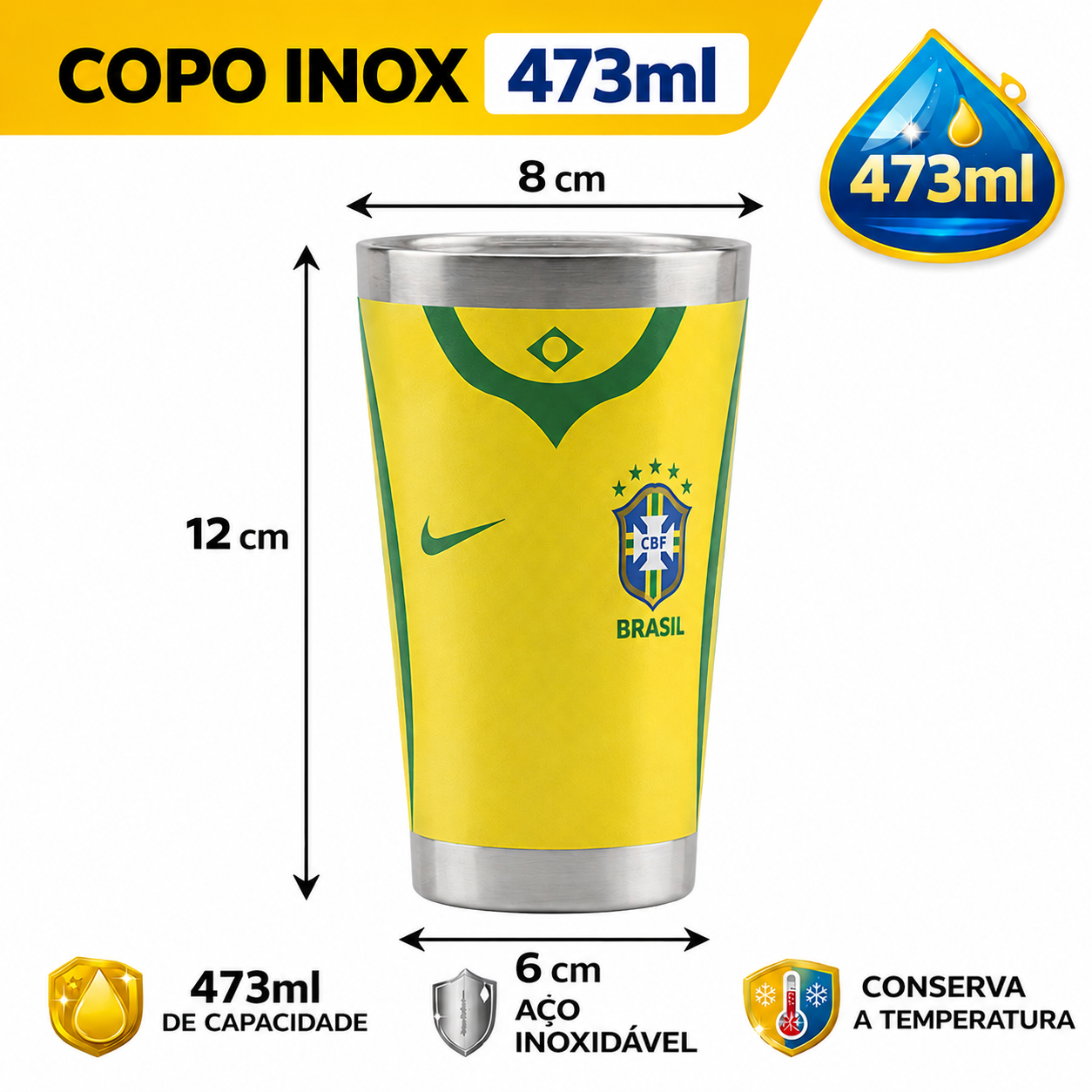 Copo Winner 473ml - Copa Do Mundo | Hexa